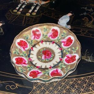 Hand Painted Pink, Rose and Gold Nippon Fine China bowl